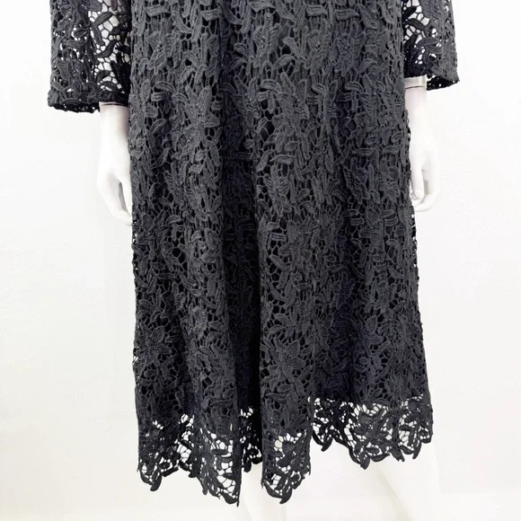 Jessica London Black Lace Midi Dress Plus Size 20W Formal Elegant Goth Witchy - Picture 3 of 9